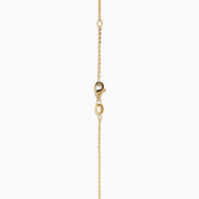 The Lab Grown Diamond 1.00ct Solitaire Pendant in 14K Yellow Gold features a single lab-grown diamond on a delicate gold chain, showcased against a white background.