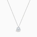 The 14K White Gold 1.95ct Lab Grown Diamond Pendant features a single round diamond in a classic prong setting, showcased on a delicate chain against a plain white background.