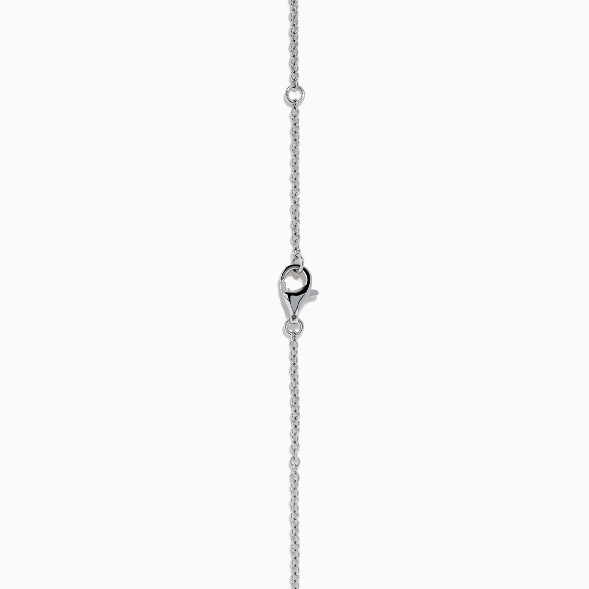 The Lab Grown Multi Shape Diamond 7.25ct Tennis Necklace in 14K White Gold features round, marquise, and emerald cut lab-grown diamonds arranged evenly along the chain and is shown gracefully curved on a white background.