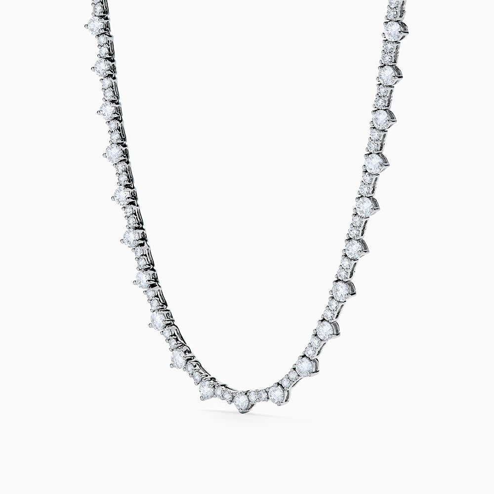 Lab Grown Diamond Tennis Necklace in 14K White Gold – effyjewelry.com