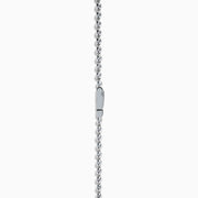 The Lab Grown Round Diamond 8.97ct Lariat Necklace in 14K White Gold features a Y-shaped line of lab grown diamonds ending in a larger single diamond, shown on a white background.
