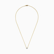 Lab Grown Diamond Emerald-Cut Bezel-Set Solitaire Necklace in 14K Yellow Gold