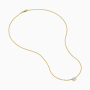 Lab Grown Diamond Emerald-Cut Bezel-Set Solitaire Necklace in 14K Yellow Gold