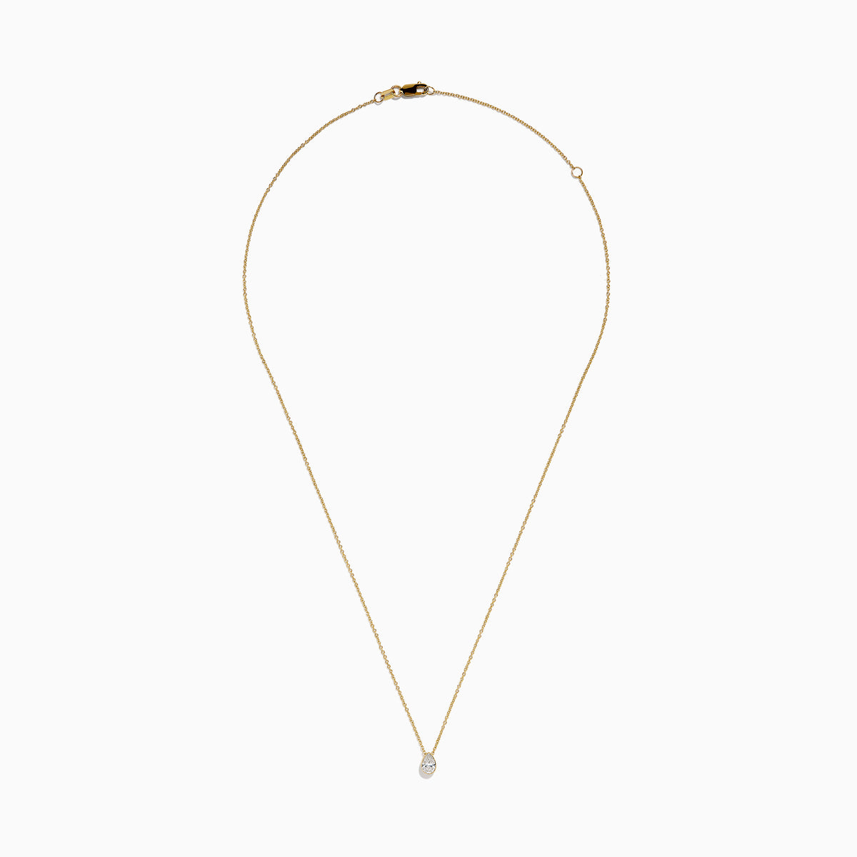 Lab Grown Diamond Pear Bezel-Set Solitaire Pendant in 14K Yellow Gold