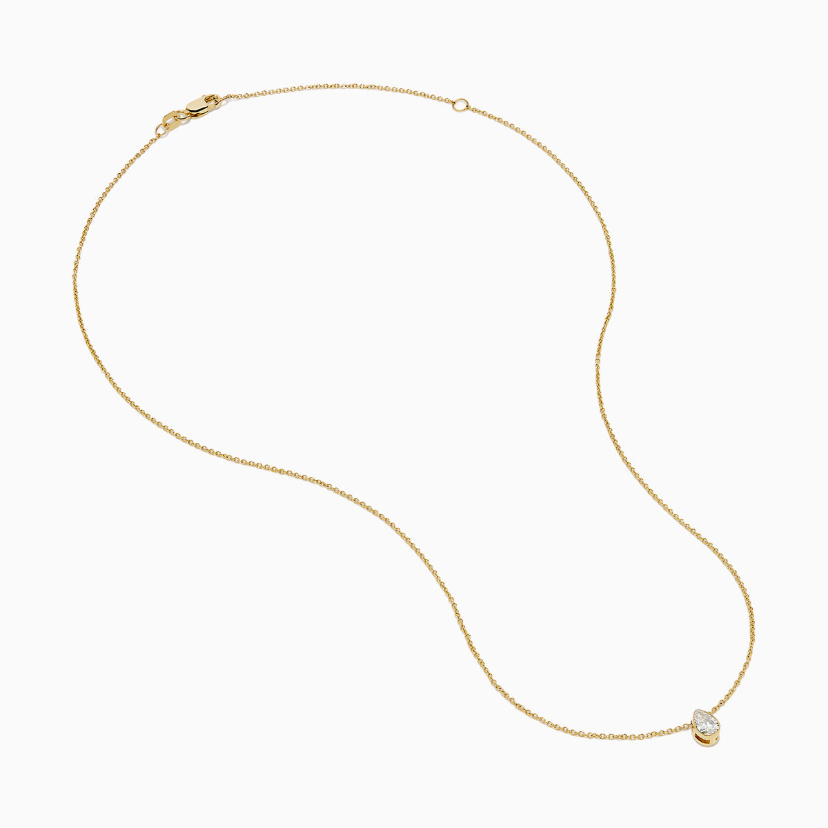 Lab Grown Diamond Pear Bezel-Set Solitaire Pendant in 14K Yellow Gold