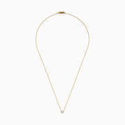 Lab Grown Diamond Oval Bezel-Set Solitaire Necklace in 14K Yellow Gold