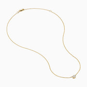 Lab Grown Diamond Oval Bezel-Set Solitaire Necklace in 14K Yellow Gold