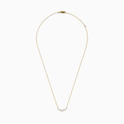Lab Grown Diamond Graduated Curved Bar Necklace in 14K Yellow Gold
