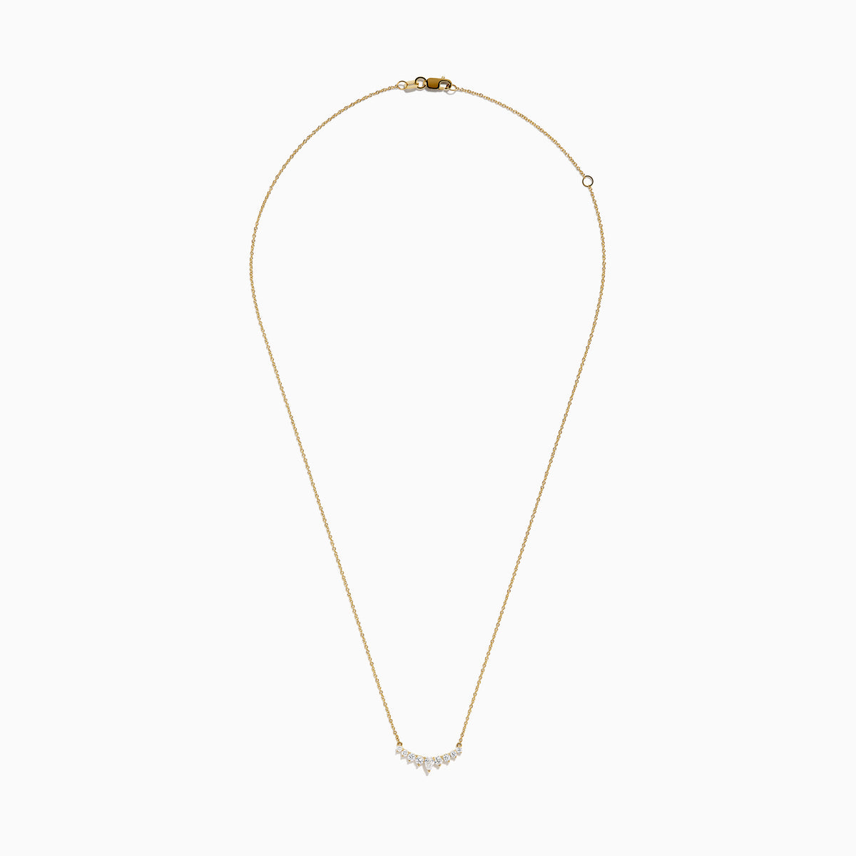 Lab Grown Diamond Graduated Curved Bar Necklace in 14K Yellow Gold