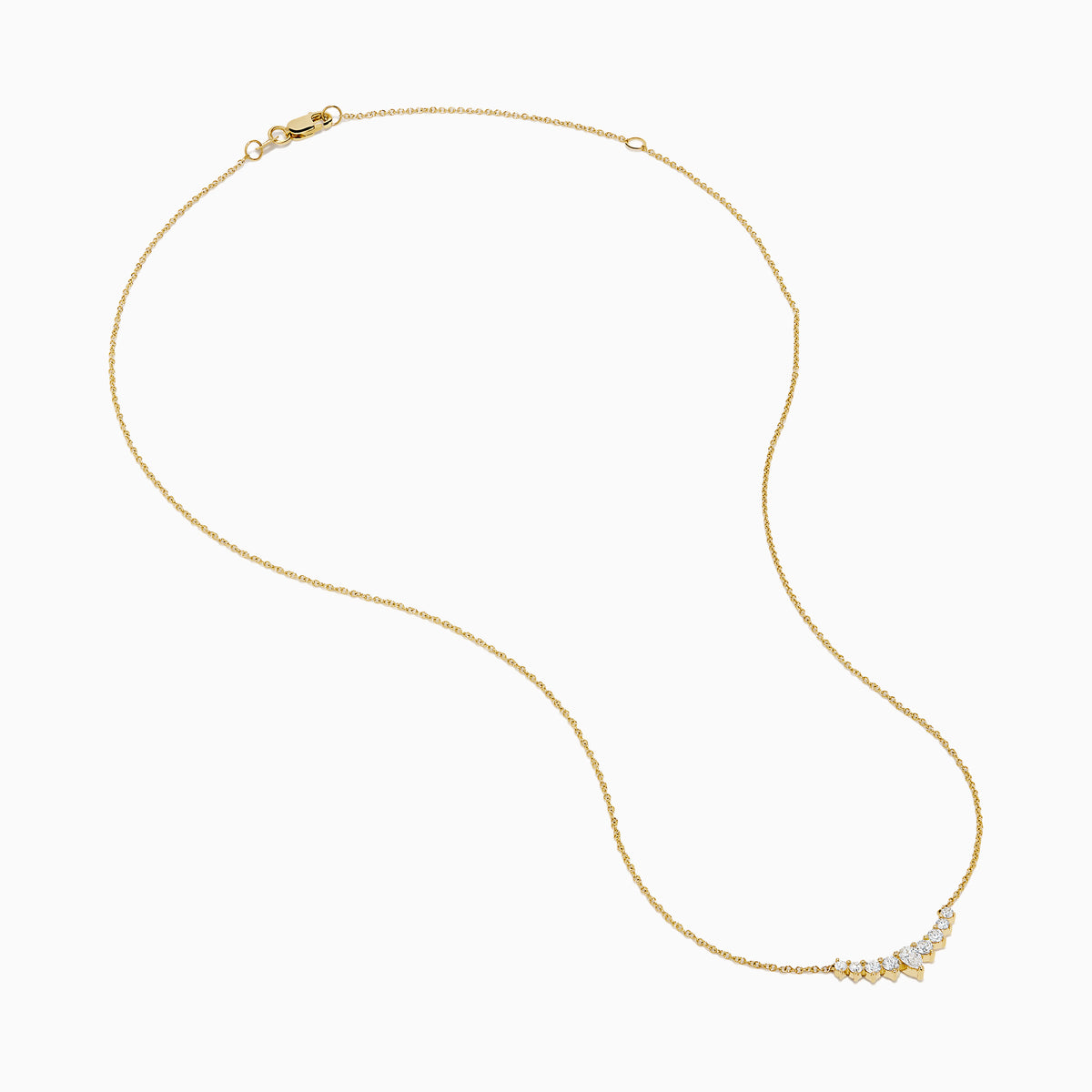 Lab Grown Diamond Graduated Curved Bar Necklace in 14K Yellow Gold