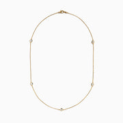 Lab Grown Diamond Bezel-Set Station Necklace in 14K Yellow Gold