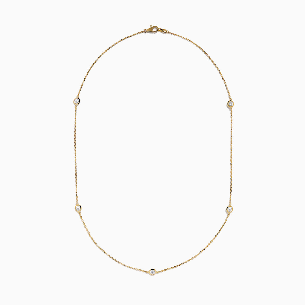 Lab Grown Diamond Bezel-Set Station Necklace in 14K Yellow Gold