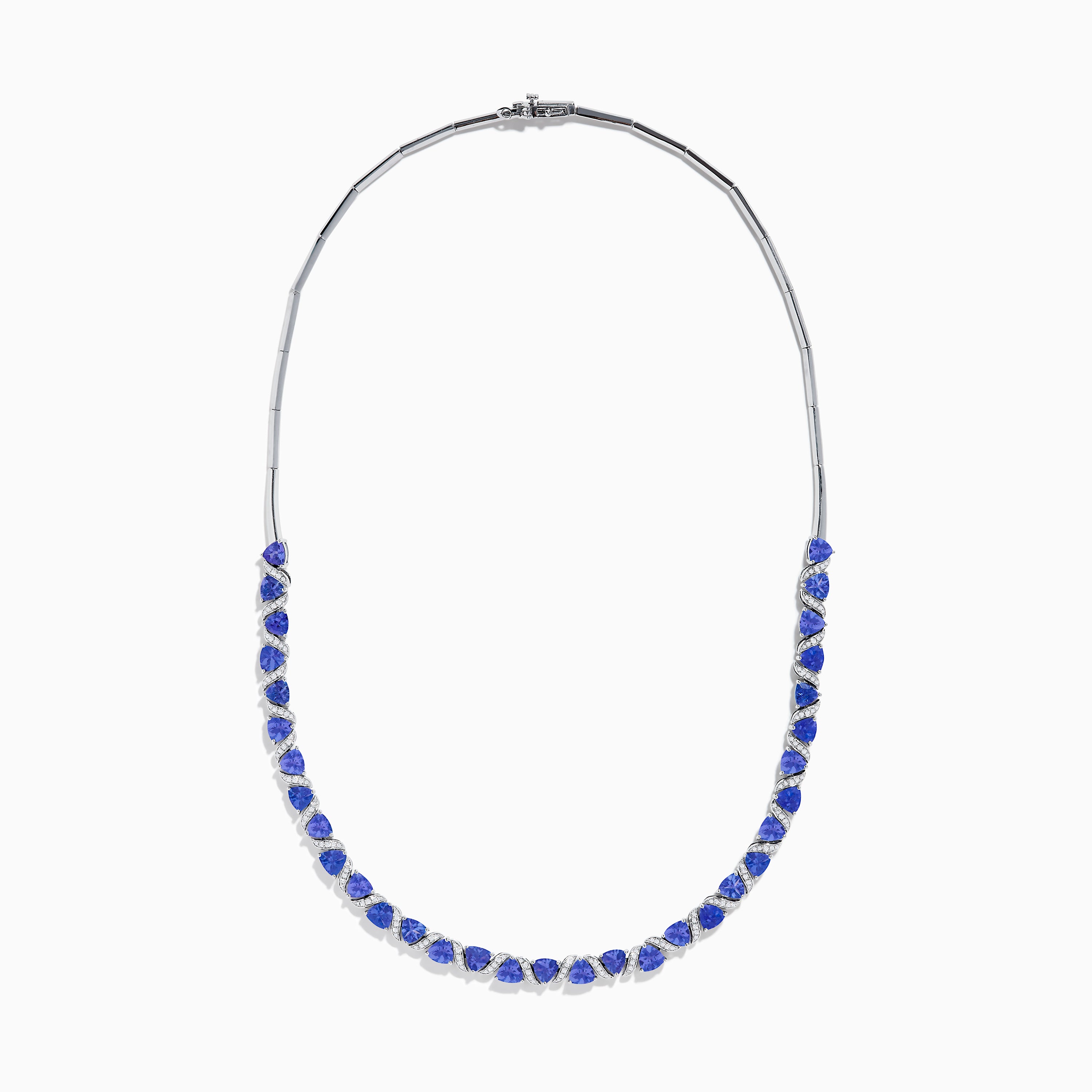Nahla Siri 14K White Gold Trillion Cut Tanzanite and Diamond