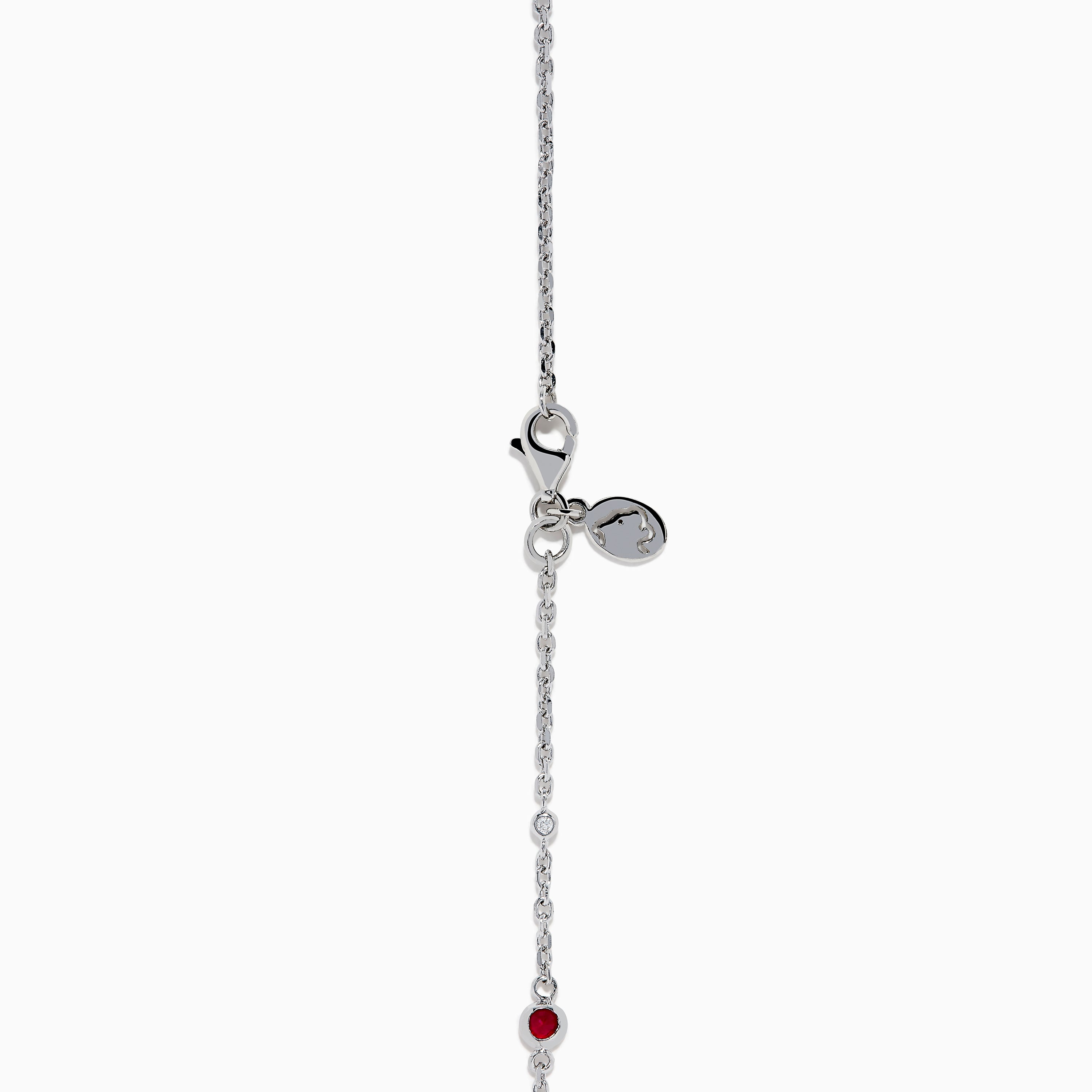 Ruby Royale 925 Sterling Silver Ruby and Diamond Bezel Necklace