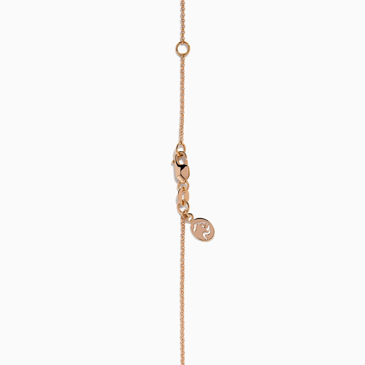 The Ruby Royale 14K Rose Gold Diamond and Ruby Hamsa Pendant features sparkling diamonds and a central ruby, showcased elegantly against a white background.