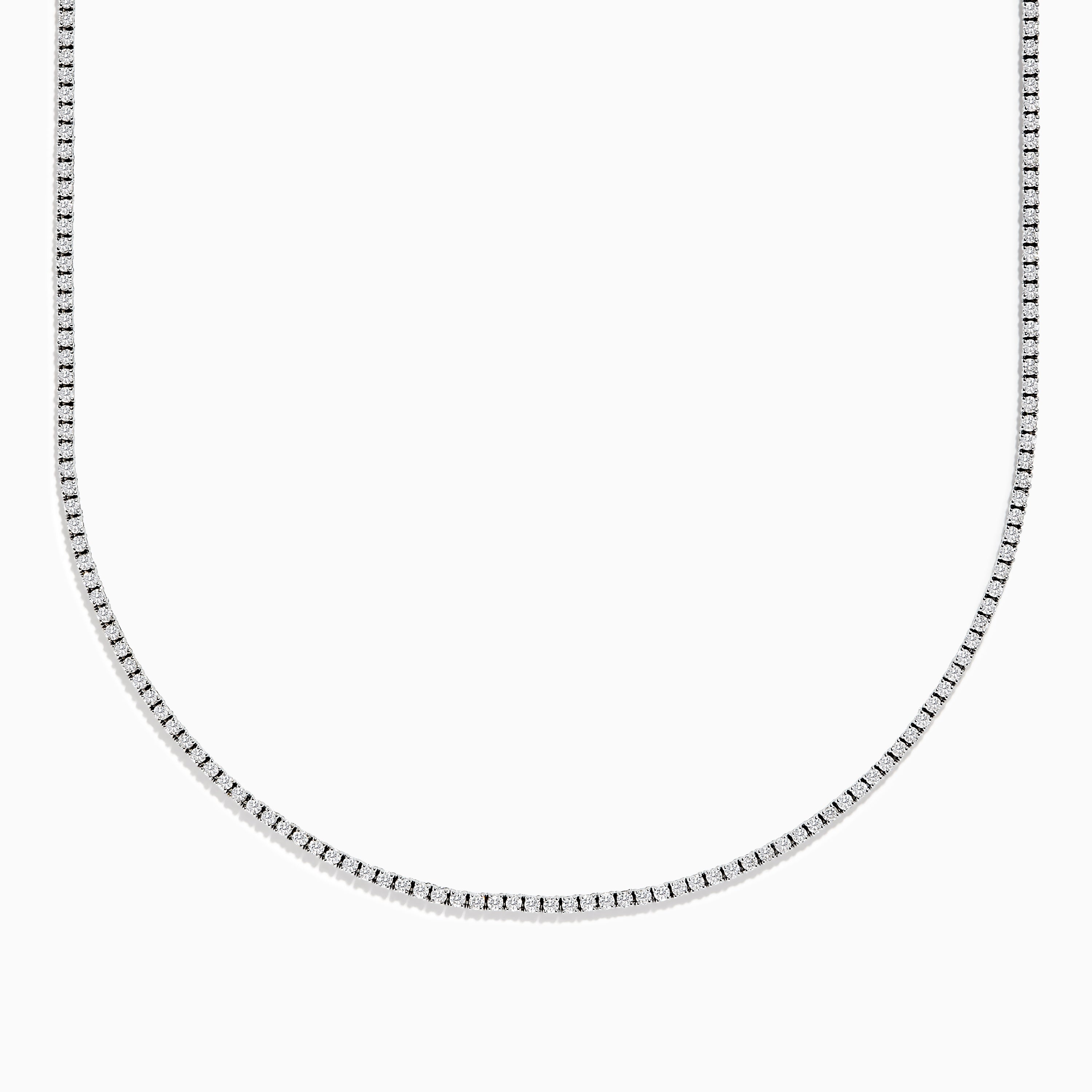 Effy Pave Classica 14k White Gold Diamond Tennis Necklace