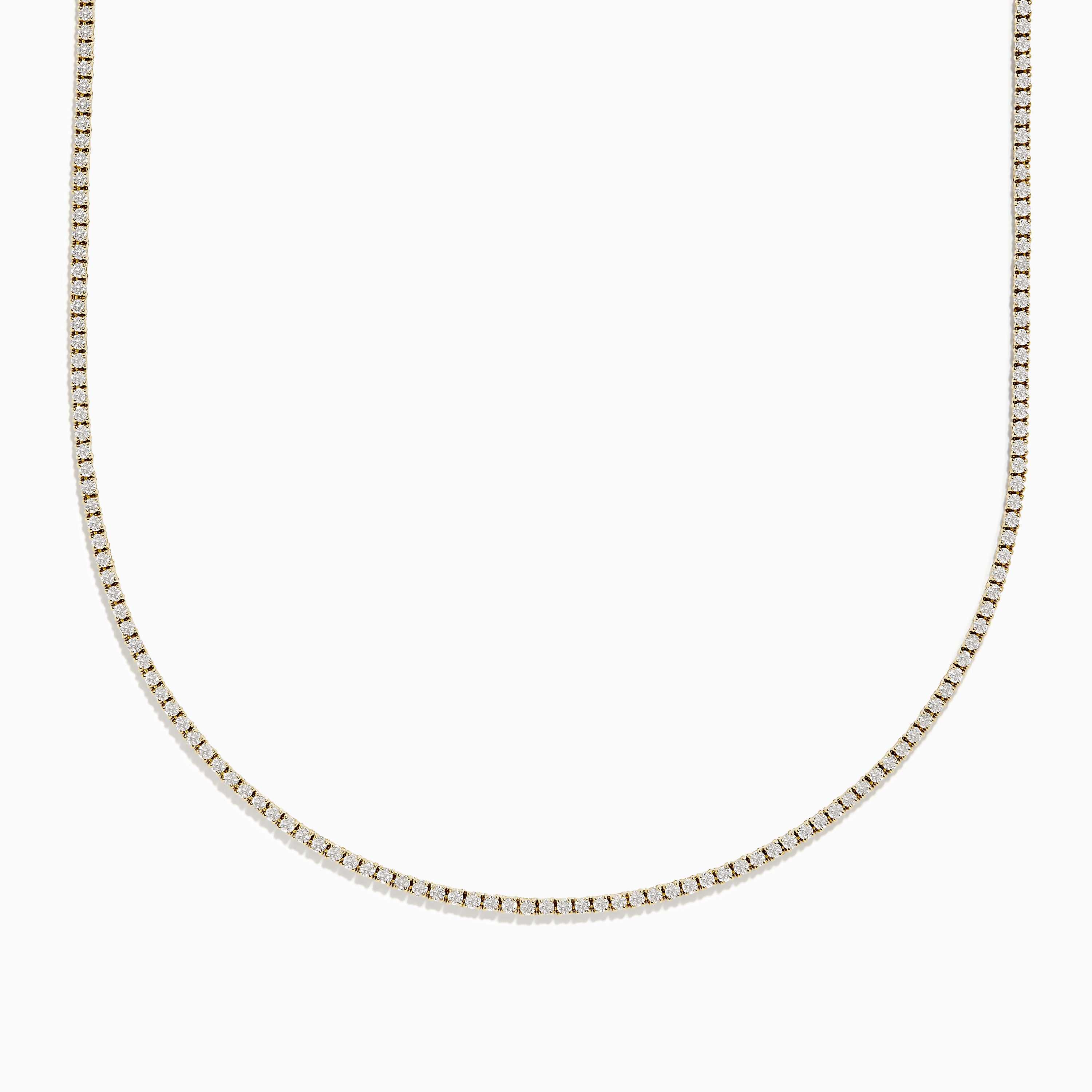 Effy Pave Classica 14k Yellow Gold Diamond Tennis Necklace