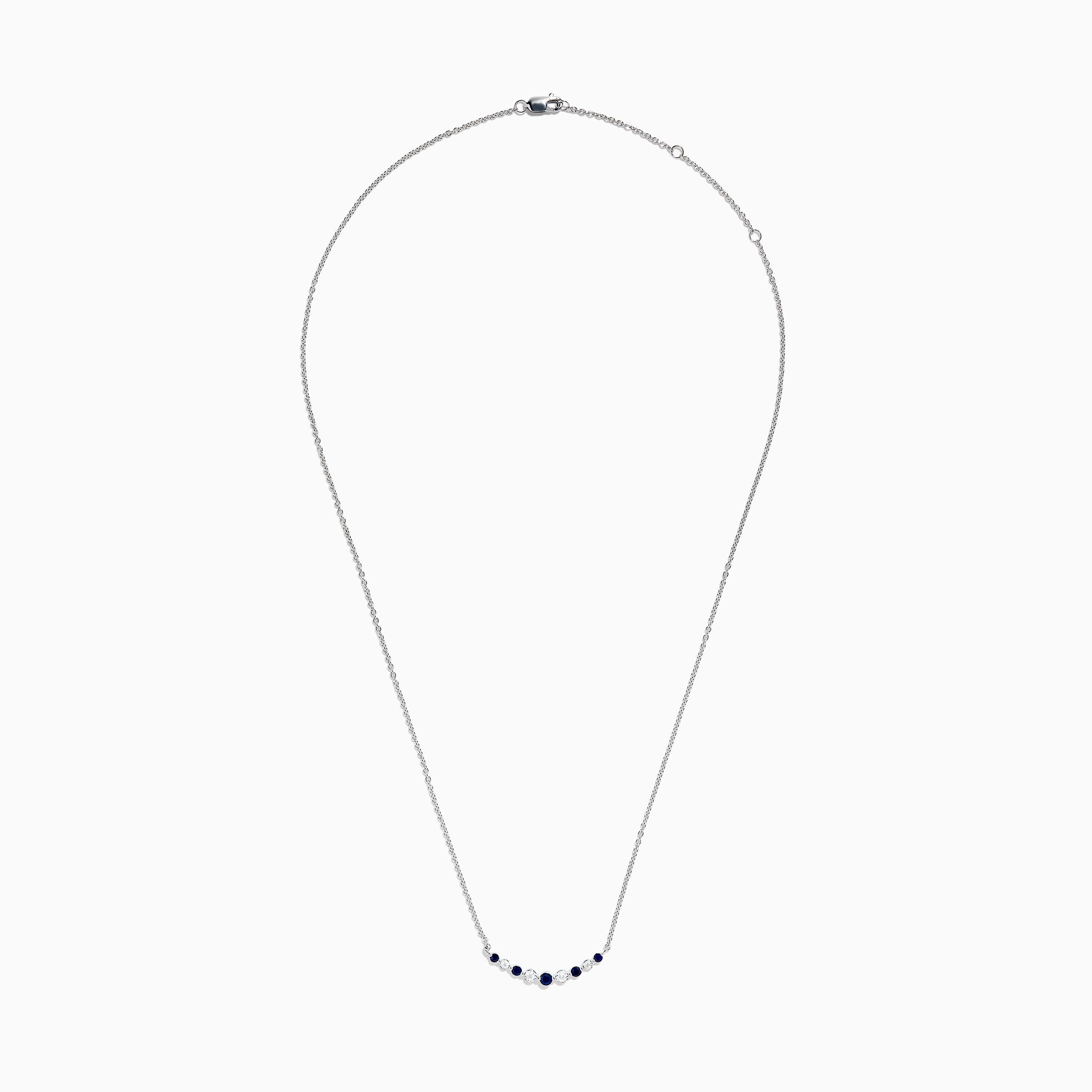 Effy Royale Bleu 14K White Gold Blue Sapphire and Diamond Necklace