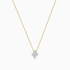 The Casino 14K Yellow Gold Diamond Diamonds Suit Necklace features a diamond-shaped pendant encrusted with sparkling diamonds, shown against a white background.