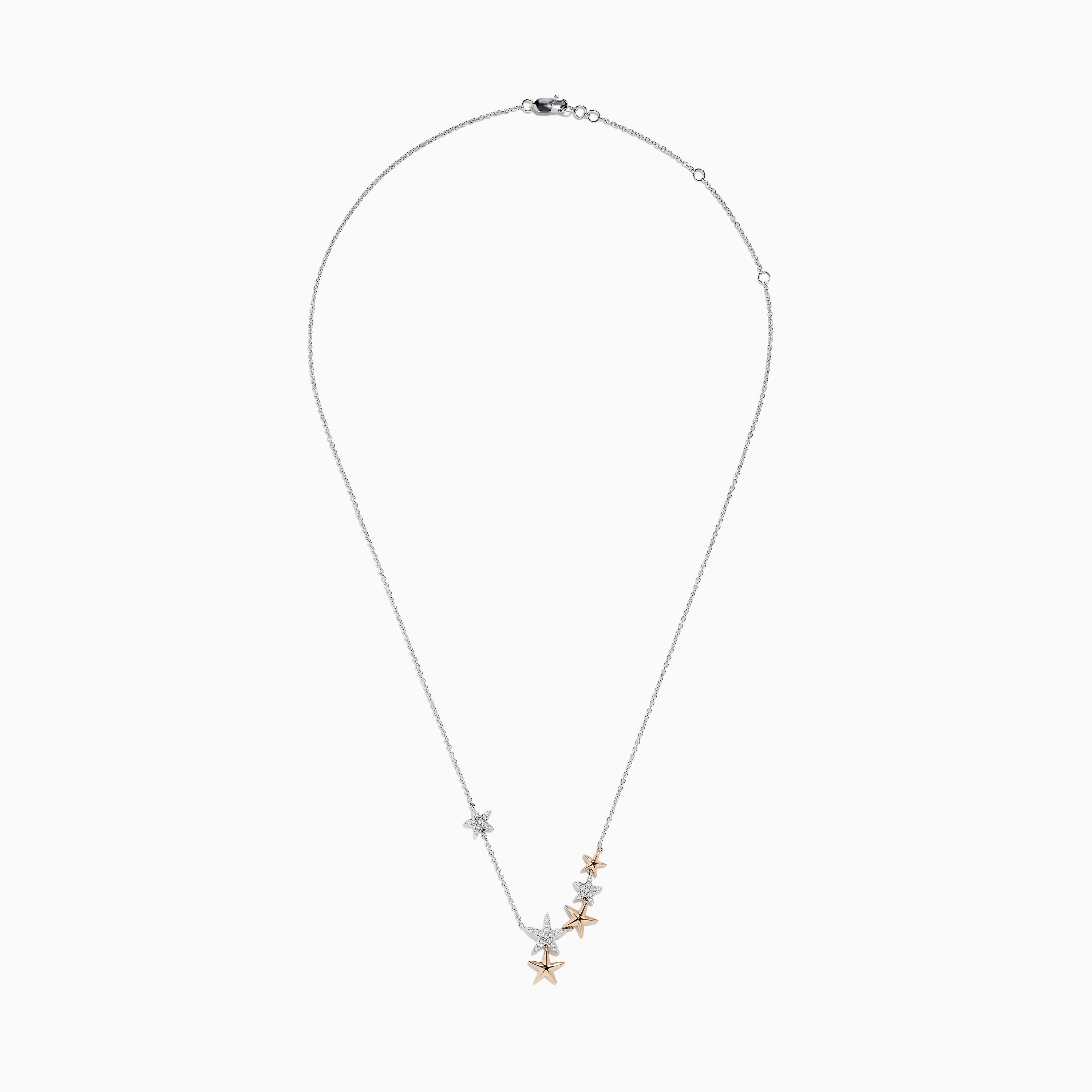 Effy Seaside 14K Two-Tone Gold Diamond Multi-Star Necklace