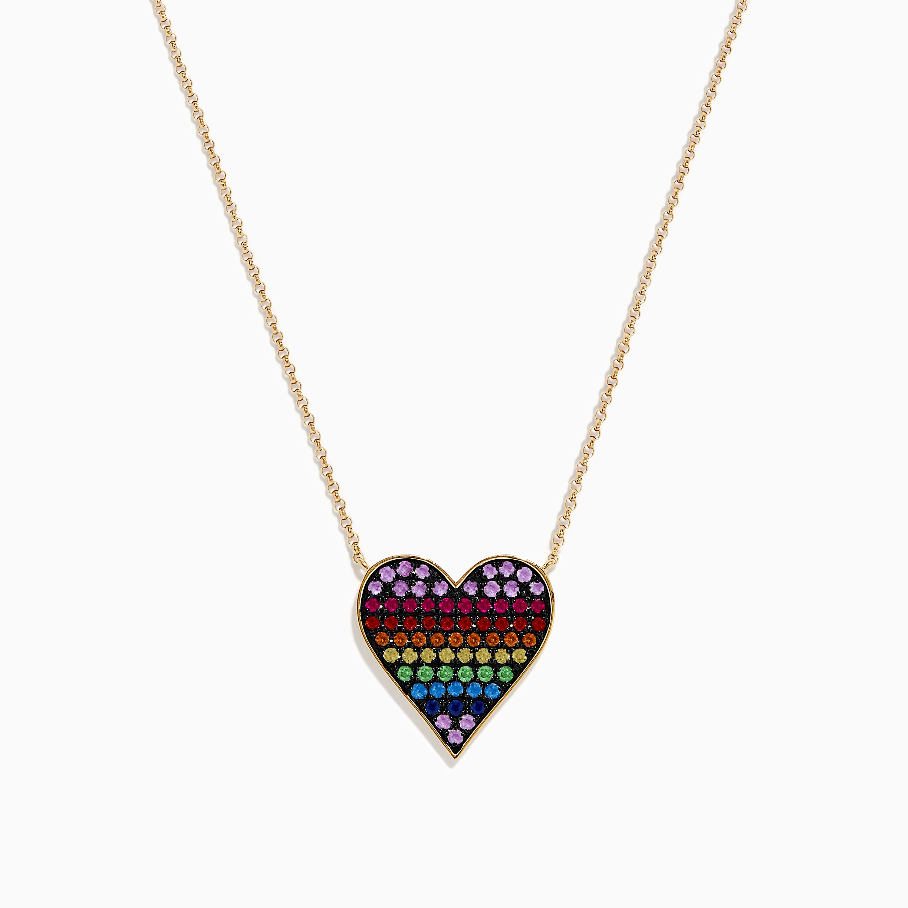 Multi color heart necklace 16inch display picture 2
