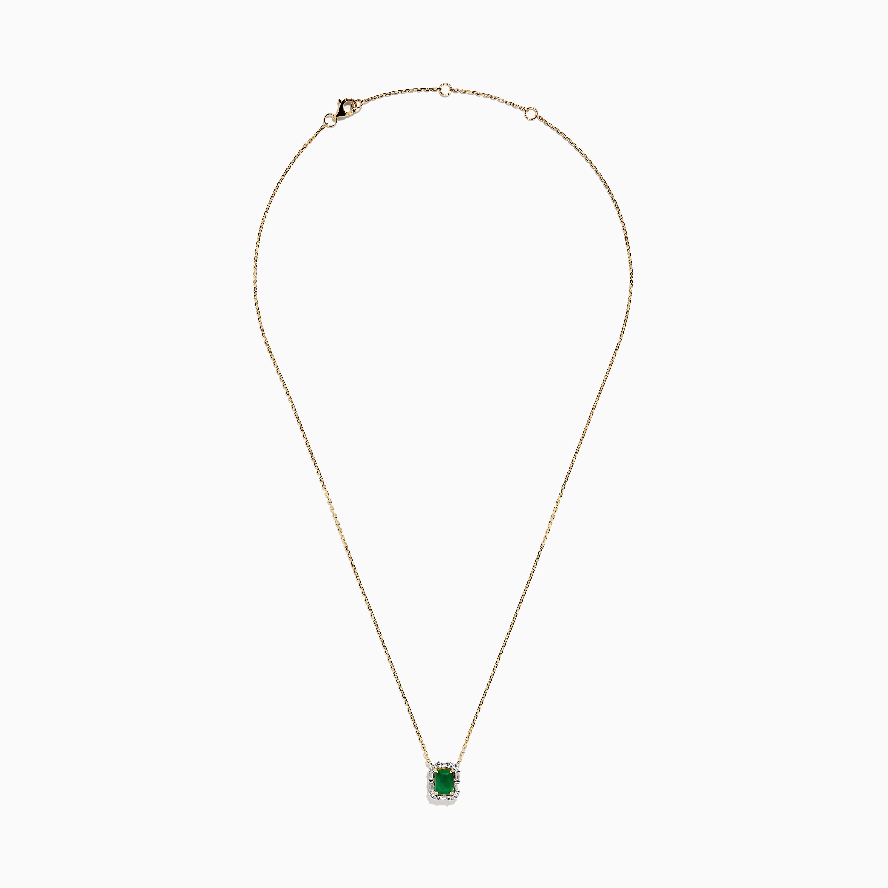 Brasilica 14K Yellow Gold Emerald and Diamond Necklace