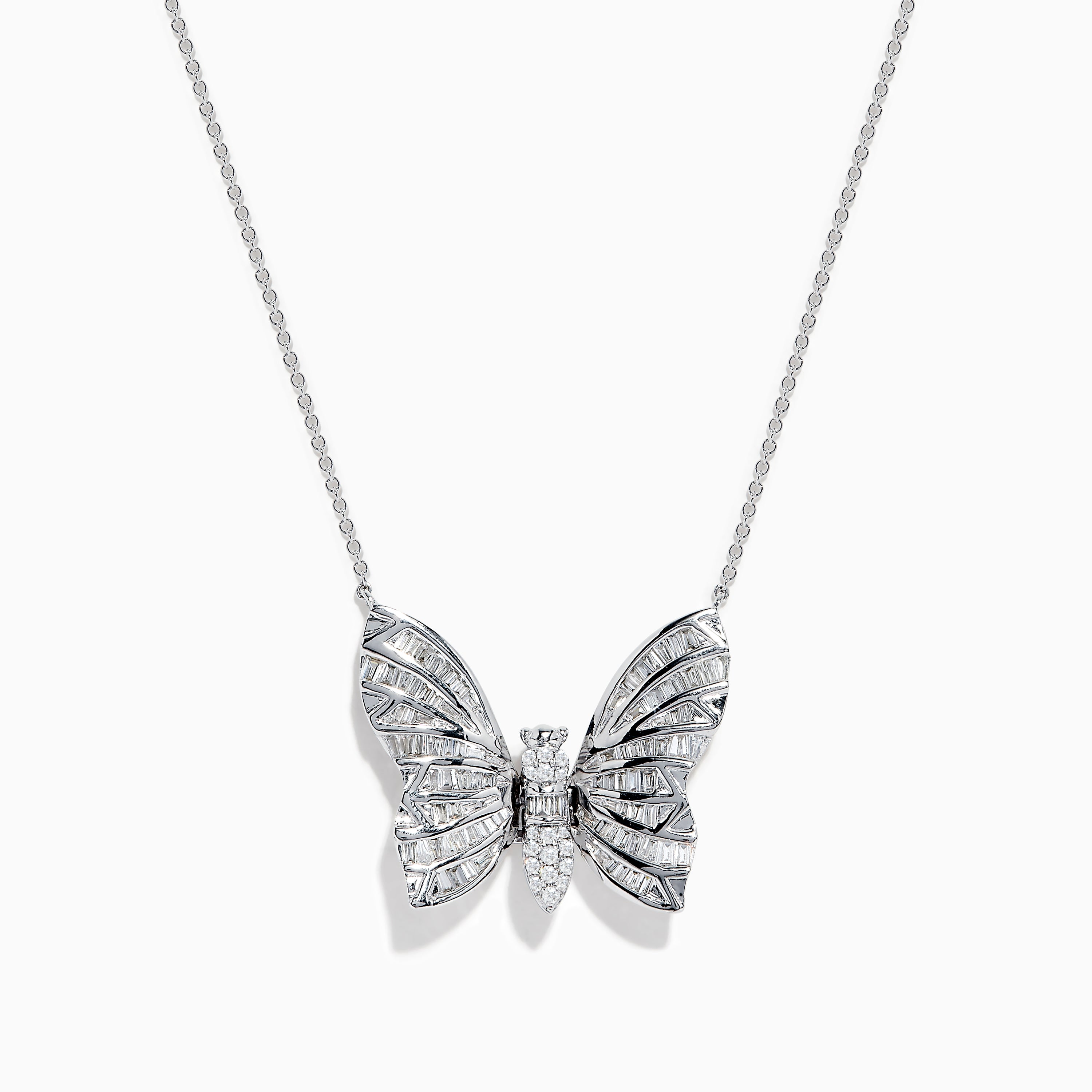 White gold diamond butterfly necklace Clearance