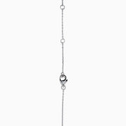 The Novelty 14K White Gold Multi Shape Diamond Heart Necklace features a heart pendant outlined with sparkling diamonds in various shapes, all set in elegant 14K white gold.