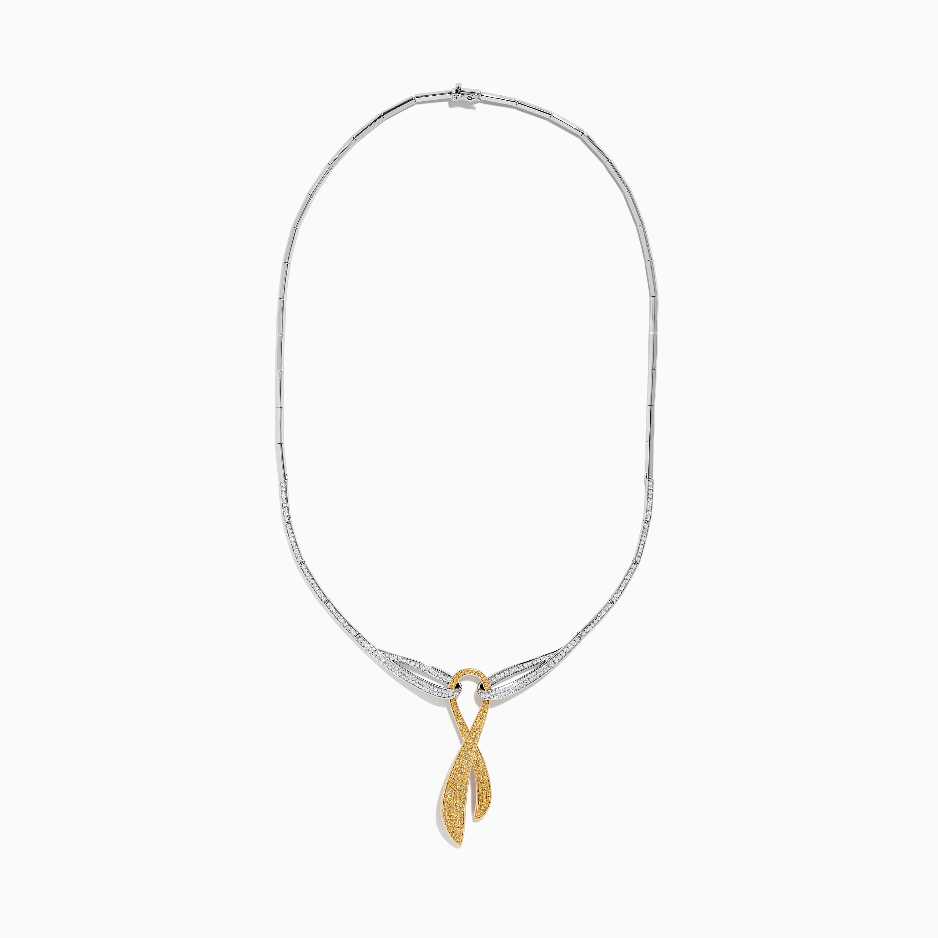 Effy Canare 14K Two-Tone Gold Diamond Cancer Awareness Necklace