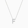 This 14K White Gold Diamond Initial F Pendant features a delicate chain and sparkling diamonds, showcasing signature Effy style.