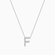 This 14K White Gold Diamond Initial F Pendant features a delicate chain and sparkling diamonds, showcasing signature Effy style.