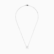 A 14K white gold Effy pendant in the shape of the letter R, set with sparkling diamonds for a refined, elegant touch.