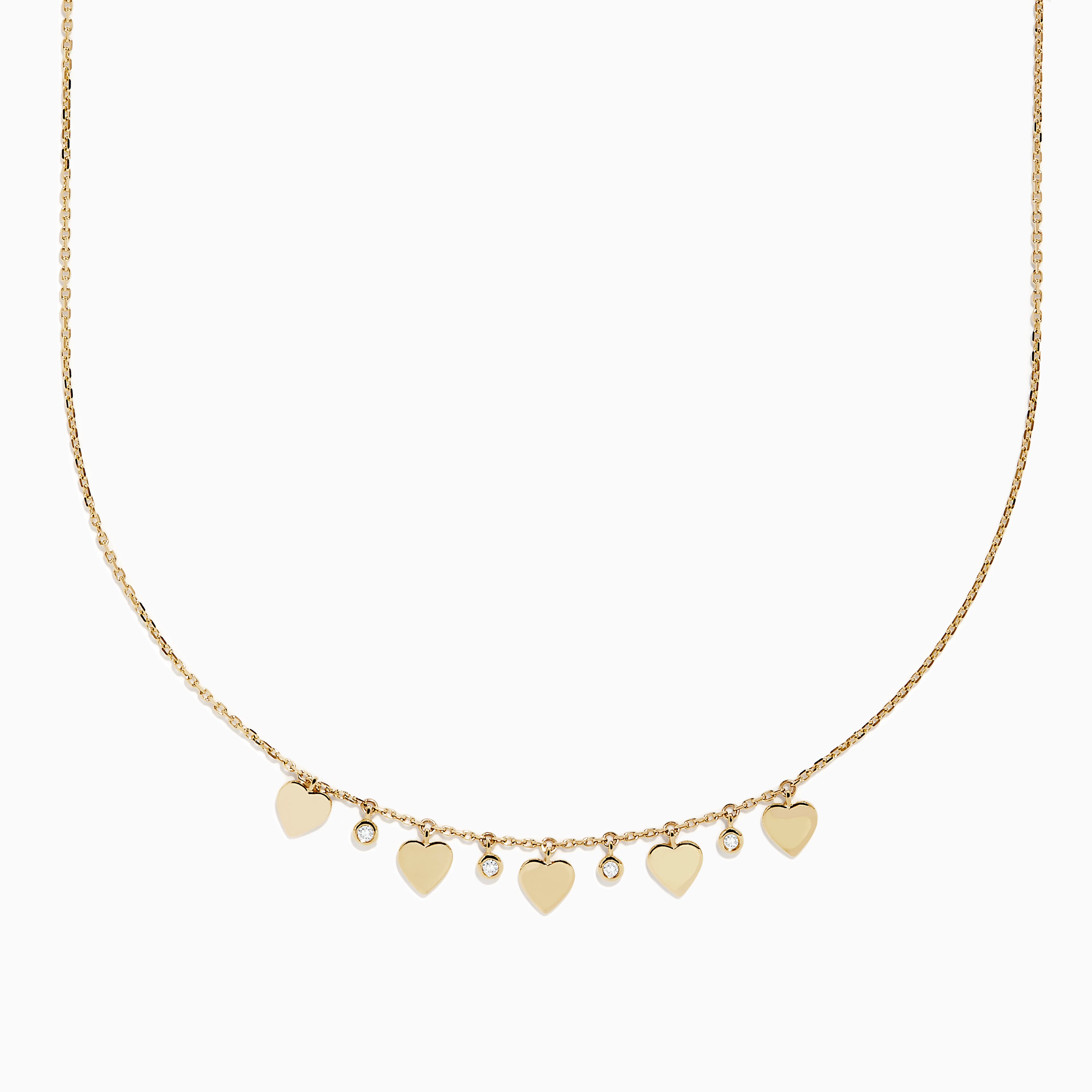 Effy 14K White Gold Diamond Hearts Necklace, 0.22 TCW – effyjewelry.com