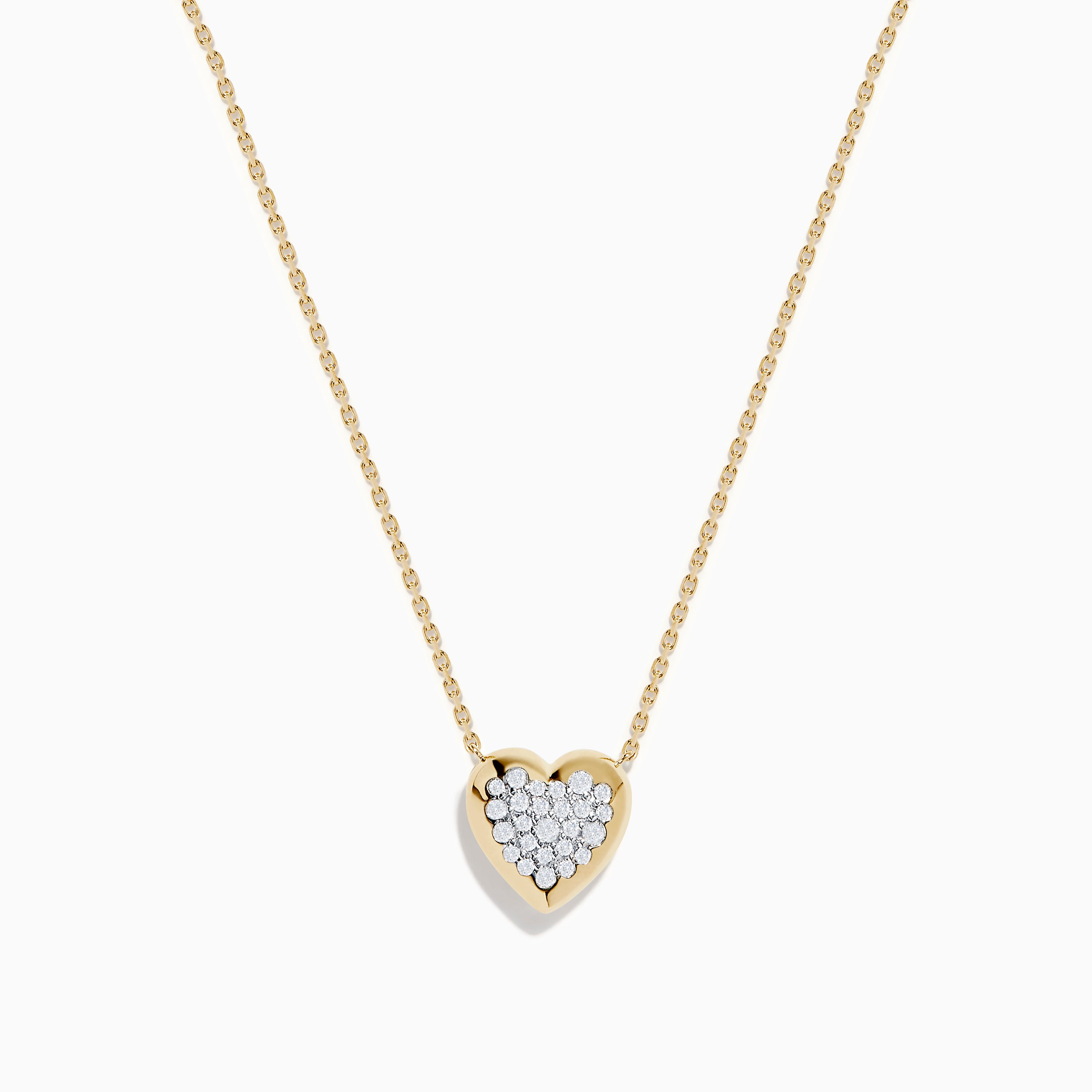 Effy Jewelry 14K Yellow Gold Diamond Pave Heart Necklace