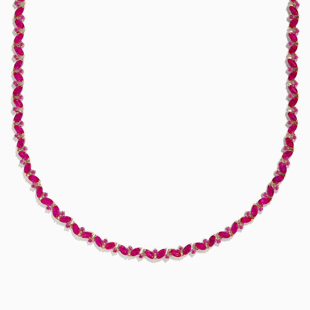 Effy 14k Rose Gold Pink Sapphire Necklace