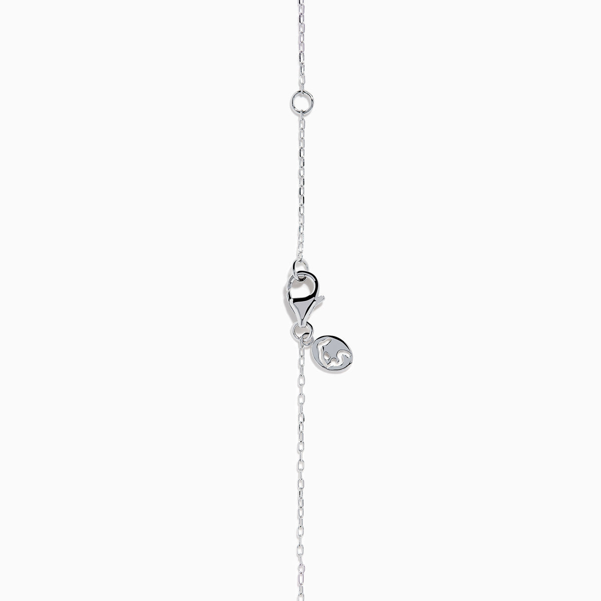 The 14K White Gold Diamond Cluster Pear Shaped Pendant Necklace features a pear-shaped diamond pendant with sparkling accents, set on a delicate white gold chain and shown against a plain white background.