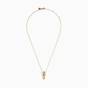 14K Yellow Gold Diamond Seahorse Pendant
