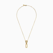 The Signature 14K Yellow Gold Diamond and Emerald Panther Pendant showcases a diamond-adorned panther head with green gemstone eyes and a textured gold link, creating a bold, luxurious necklace.