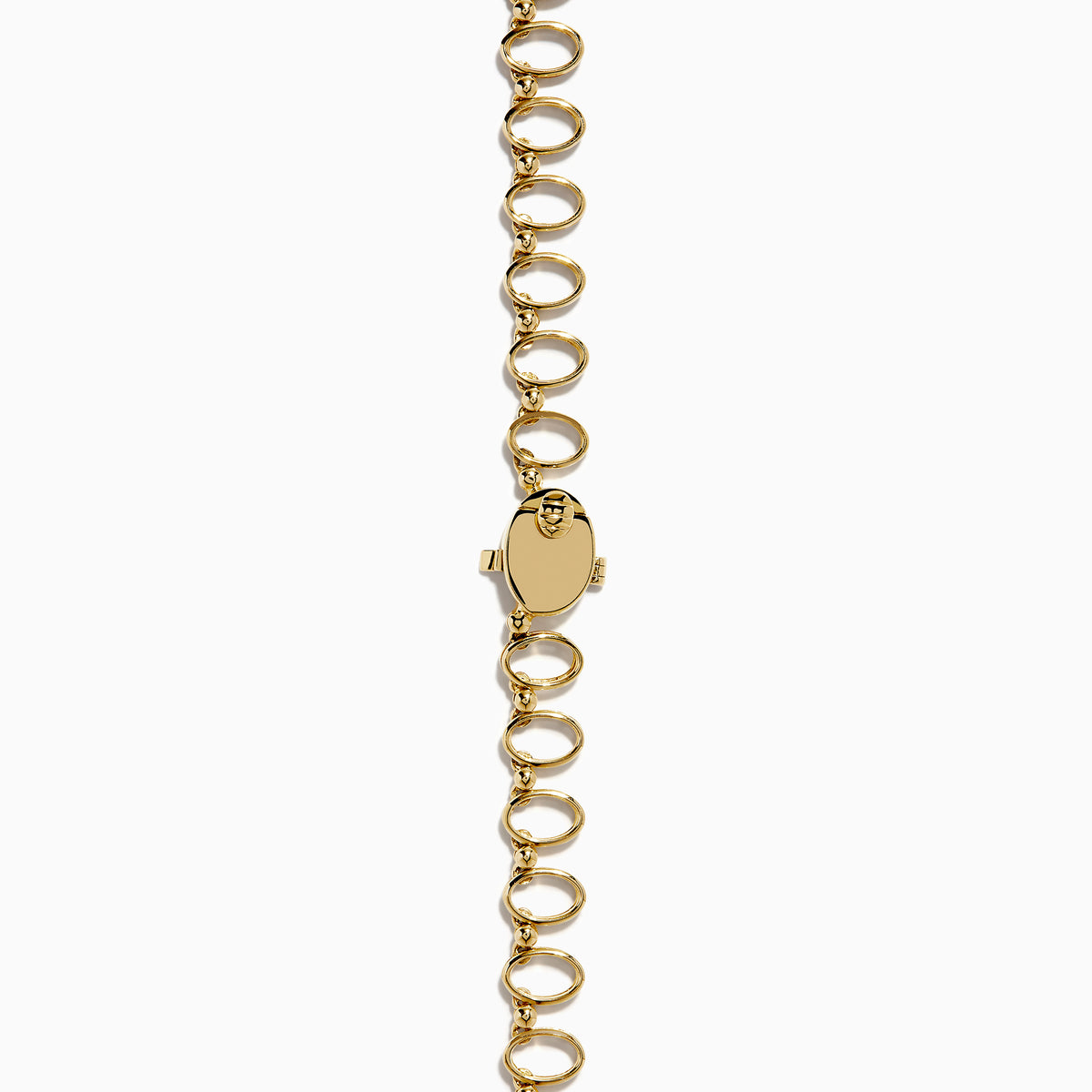 The Watercolor 14K Yellow Gold Multi Sapphire and Diamond Necklace features rectangular, multicolored sapphires and diamonds evenly spaced along its length, showcased on a white background.