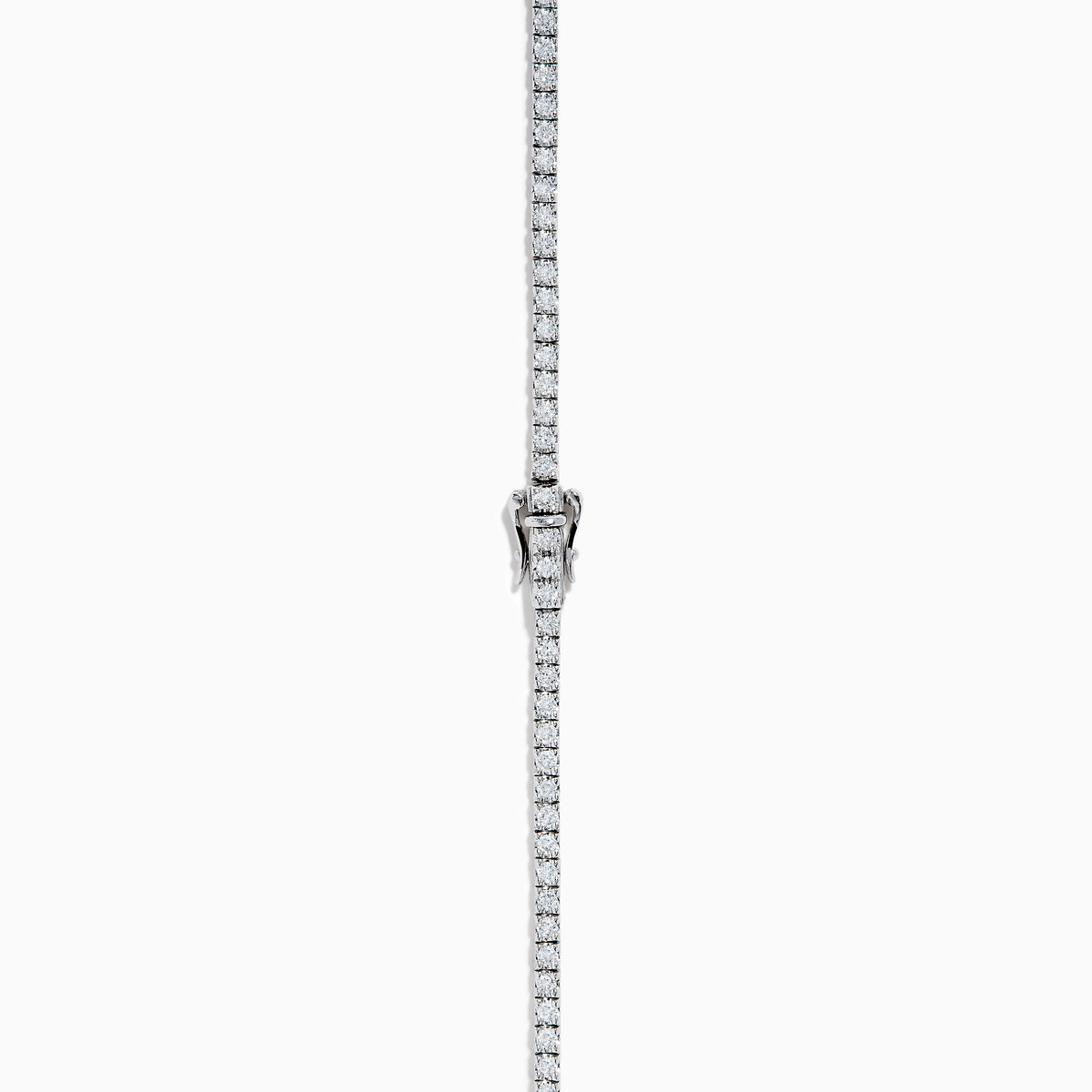 The Watercolors 14K White Gold Multi Sapphire and Diamond Tennis Necklace showcases alternating diamonds and vibrant sapphires in red, blue, green, yellow, orange, and pink along the chain for a lively, colorful look.