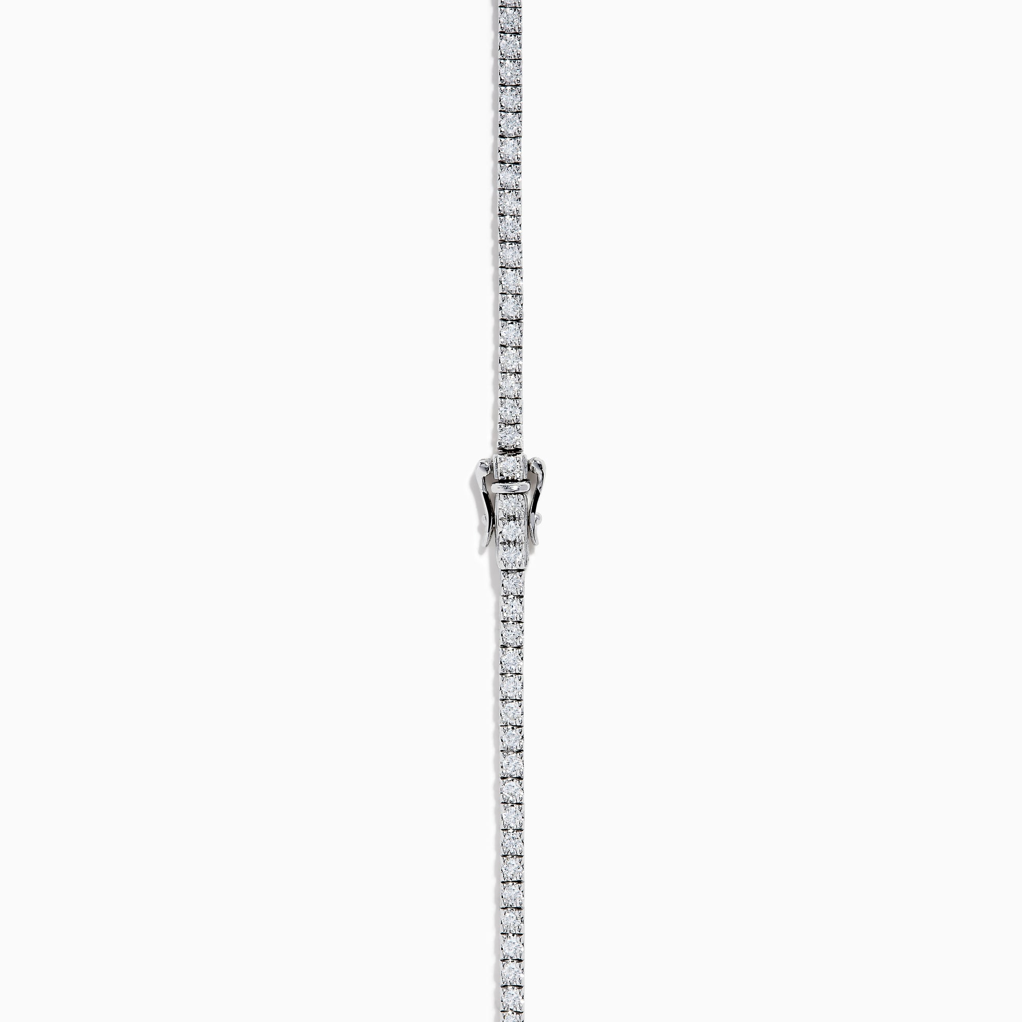 The Watercolors 14K White Gold Multi Sapphire and Diamond Tennis Necklace showcases alternating diamonds and vibrant sapphires in red, blue, green, yellow, orange, and pink along the chain for a lively, colorful look.