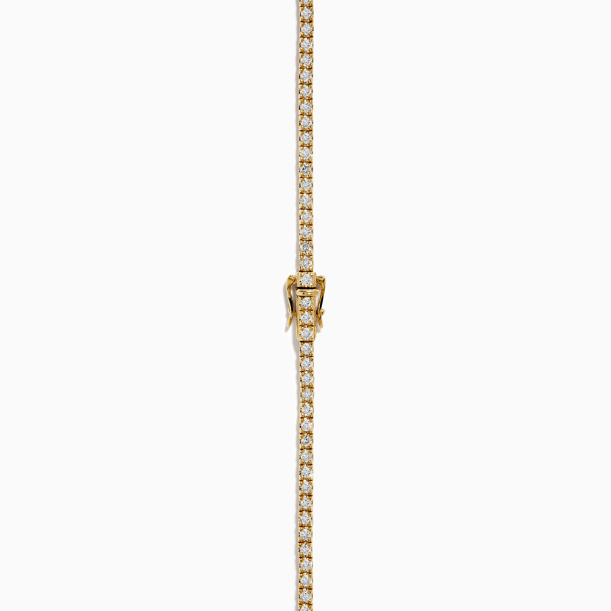 The Watercolors 14K Yellow Gold Multi Sapphire and Diamond Tennis Necklace features sparkling diamonds and vibrant sapphires—red, green, blue, pink, orange, and yellow—for a dazzling, colorful look.