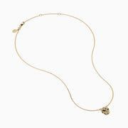 The Signature 14K Yellow Gold Diamond Panther Pendant features an animal head design adorned with sparkling diamonds and green gemstone accents, displayed centered on a plain white background.
