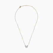 The Nature 14K Yellow Gold Diamond Butterfly Necklace features a delicate yellow gold chain and a butterfly-shaped pendant adorned with sparkling diamonds, displayed on a plain white background.