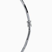 The Canare 14K Two Tone Gold White and Yellow Diamond Necklace features a row of square yellow diamonds set in a band, bordered by white diamonds—forming a sleek partial collar with an open top.