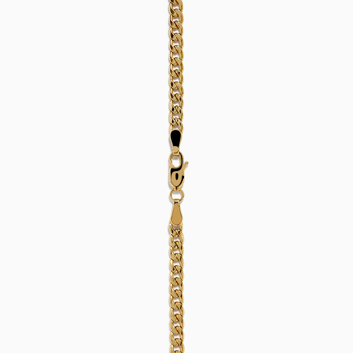 The Signature 14K Yellow Gold Diamond and Tsavorite Panther Necklace features two panther heads with tsavorite green eyes and diamond accents, each biting interlocking diamond-encrusted rings at the center.