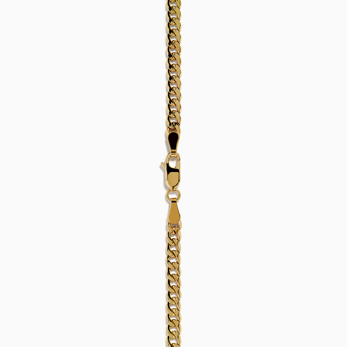 The Signature 14K Yellow Gold Diamond Panther Cuban Chain Necklace features a diamond panther clasp with sparkling stones and green gemstone eyes at the center bottom.