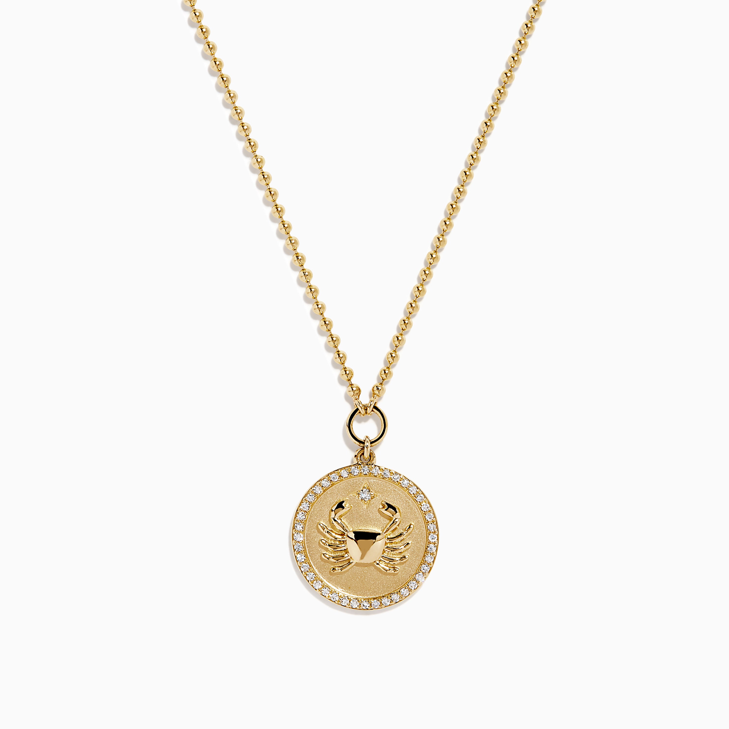 Zodiac 14K Yellow Gold and Diamond Cancer Necklace – effyjewelry.com