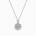 The Zodiac 925 Sterling Silver and Diamond Cancer Necklace features a beaded chain and round, textured pendant with a raised crab design—an ideal zodiac gift for Cancer birthdays.