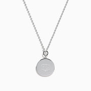The Zodiac 925 Sterling Silver and Diamond Cancer Necklace features a beaded chain and round, textured pendant with a raised crab design—an ideal zodiac gift for Cancer birthdays.